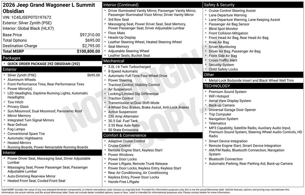 New 2026 Jeep Grand Wagoneer L Summit AWD/4WD image 28