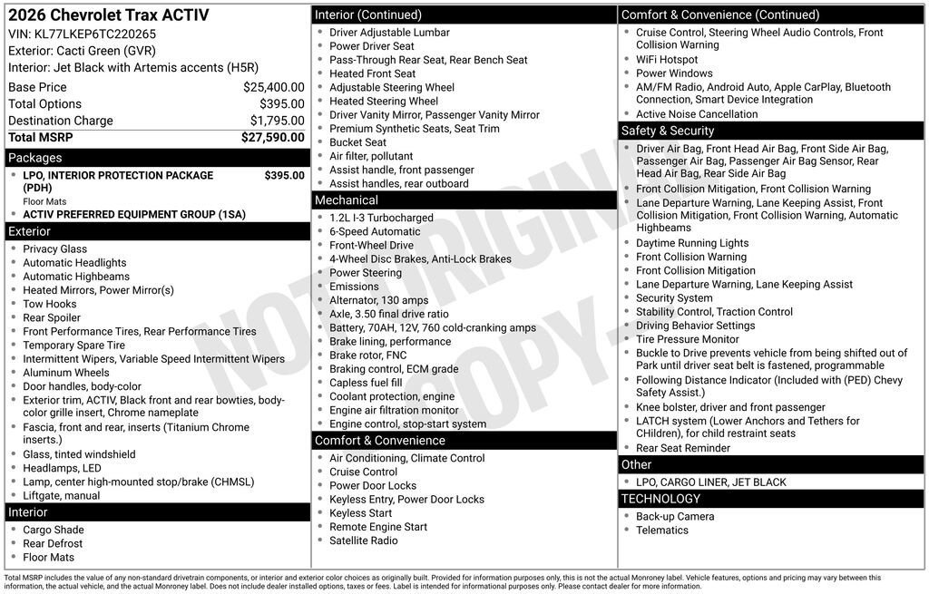 New 2026 Chevrolet Trax ACTIV FWD image 25