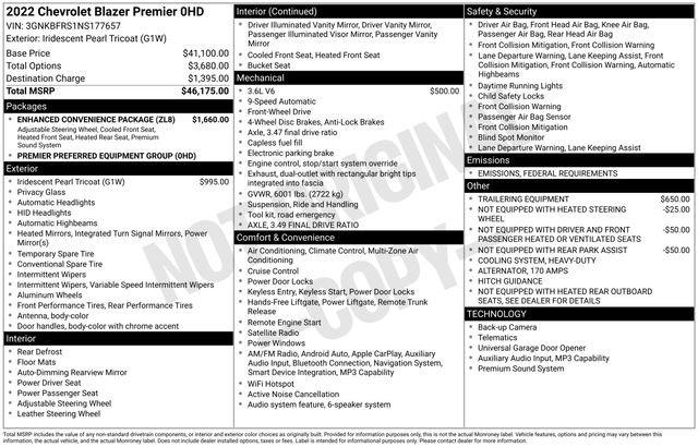 Certified 2022 Chevrolet Blazer Premier w/ Enhanced Convenience Package image 41