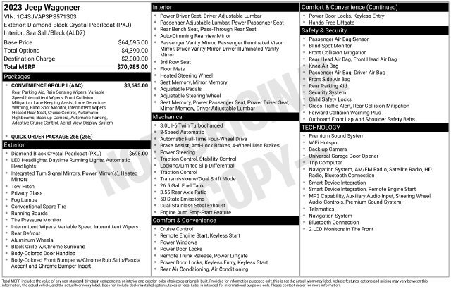 Used 2023 Jeep Wagoneer 4WD w/ Convenience Group I image 5