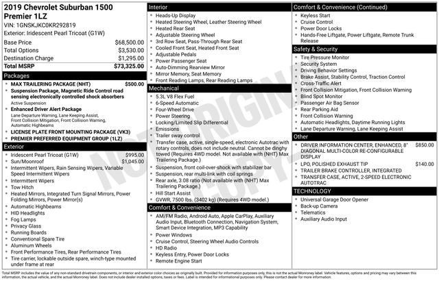 Used 2019 Chevrolet Suburban Premier w/ Max Trailering Package AWD/4WD image 30