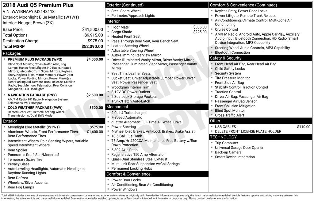 Used 2018 Audi Q5 2.0T Premium Plus w/ Premium Plus Package AWD/4WD image 3