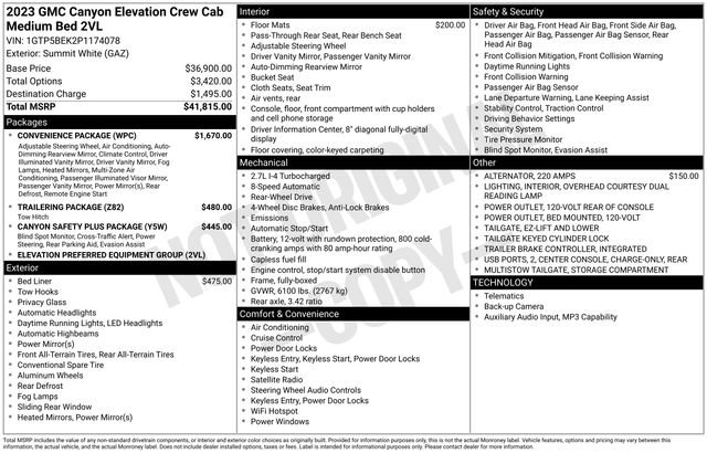 Used 2023 GMC Canyon Elevation w/ Convenience Package RWD image 4