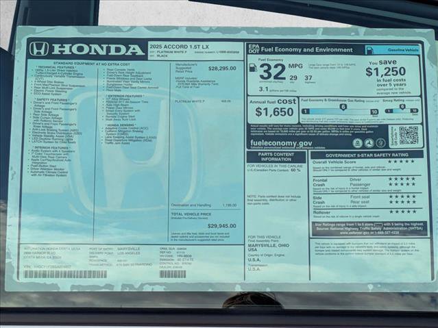 New 2025 Honda Accord LX image 17