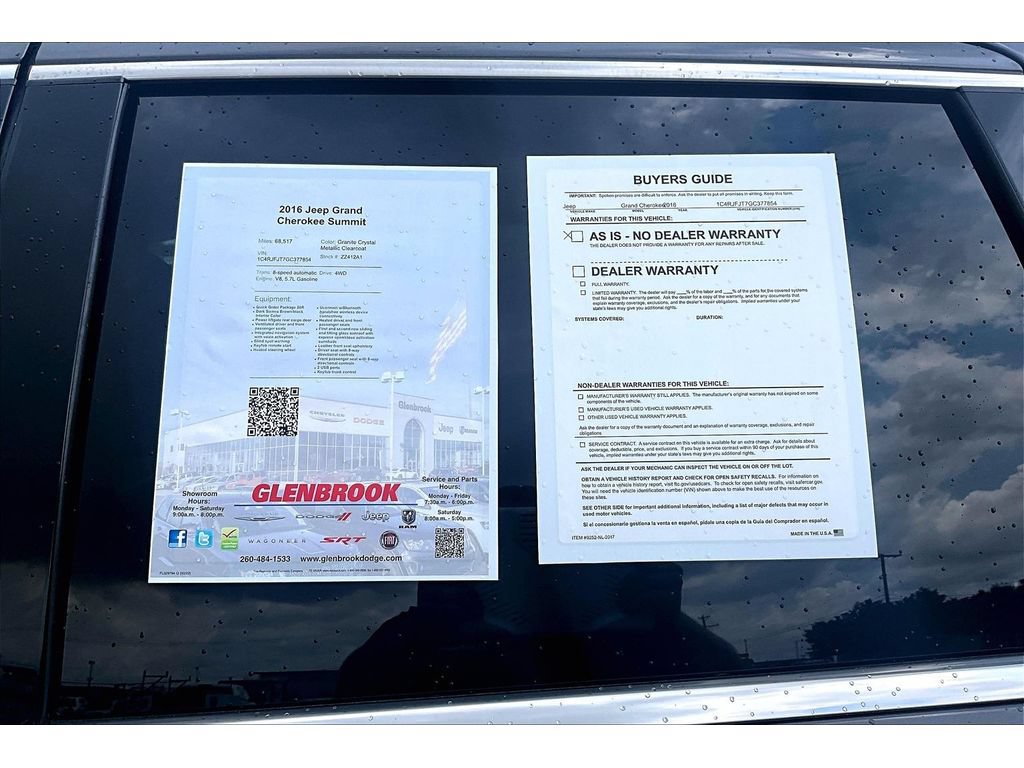 Used 2016 Jeep Grand Cherokee Summit AWD/4WD image 58