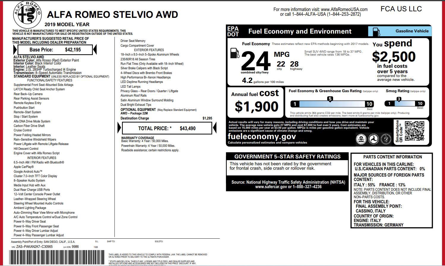 Used 2019 Alfa Romeo Stelvio AWD image 3