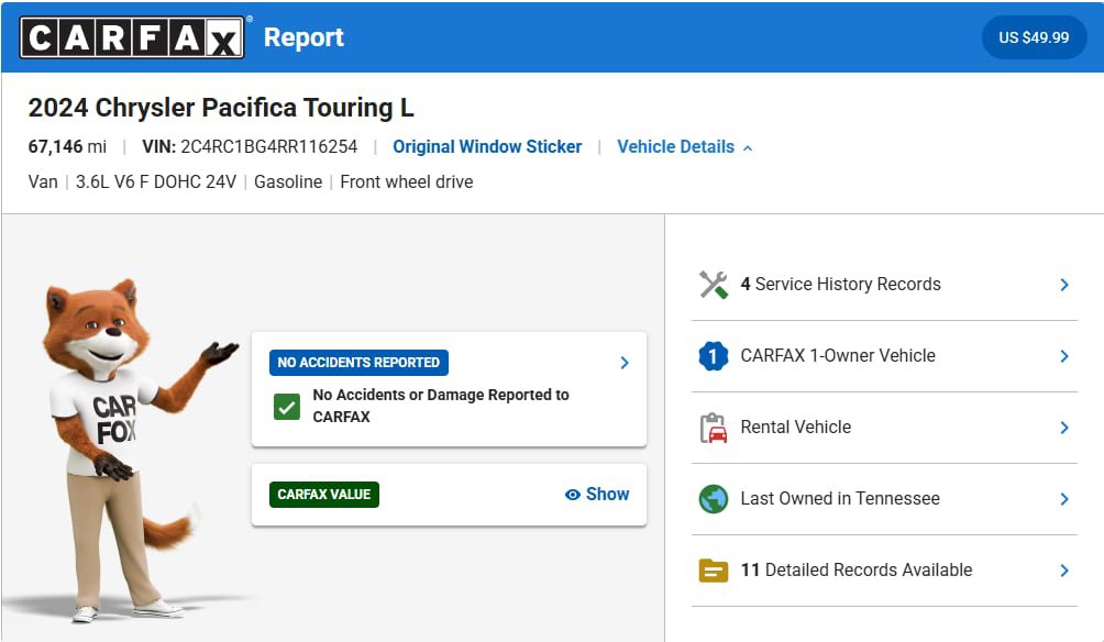 Used 2024 Chrysler Pacifica Touring-L FWD image 3