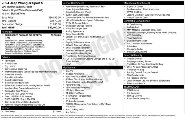 Used 2024 Jeep Wrangler Sport S image 30
