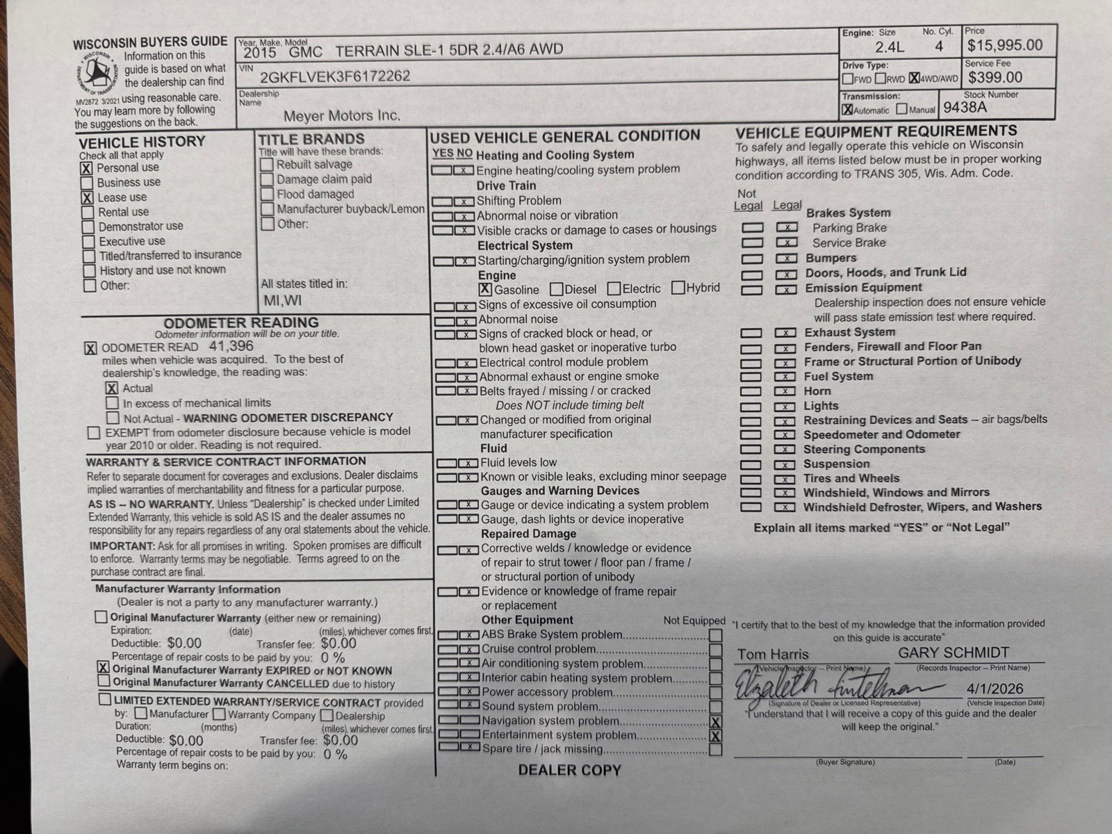 Used 2015 GMC Terrain SLE image 27