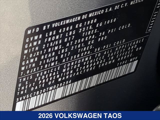 Certified 2026 Volkswagen Taos S FWD image 24