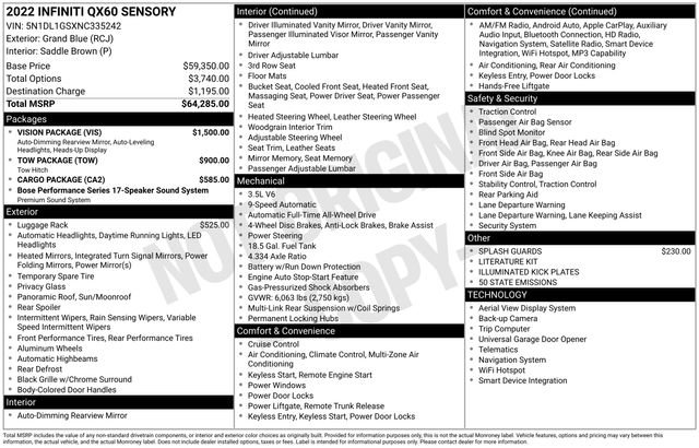 Used 2022 INFINITI QX60 Sensory w/ Vision Package image 4