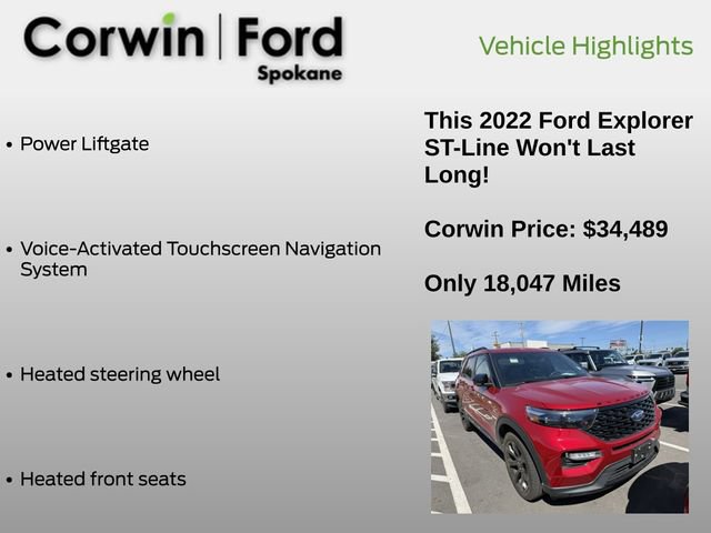 Certified 2022 Ford Explorer ST-Line w/ Class IV Trailer Tow Package AWD/4WD image 12