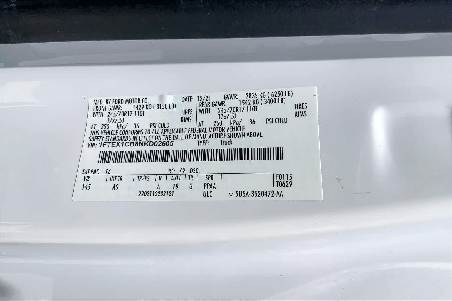 Used 2022 Ford F150 XL w/ Equipment Group 101A High RWD image 20