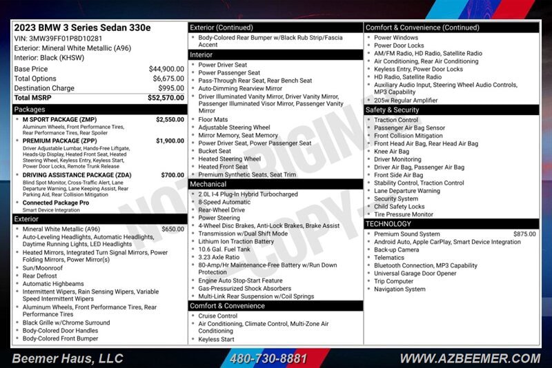 Used 2023 BMW 330e w/ M Sport Package RWD image 3