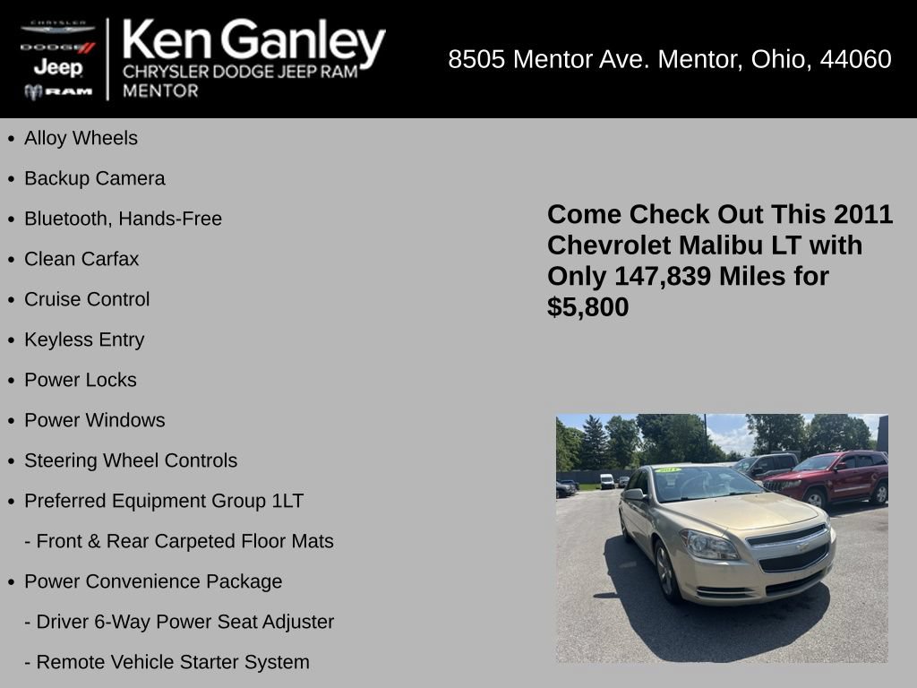 Used 2011 Chevrolet Malibu LT w/ Power Convenience Package FWD image 5