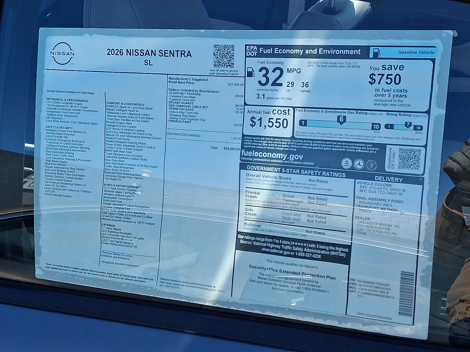 New 2026 Nissan Sentra SL w/ Floor Mat Package image 7