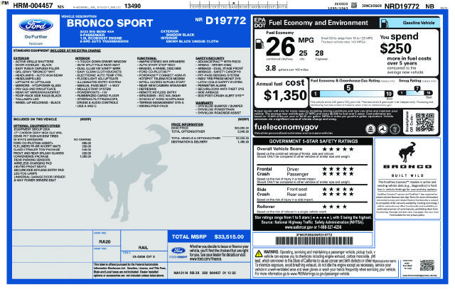 Used 2022 Ford Bronco Sport Big Bend w/ Convenience Package AWD/4WD image 26