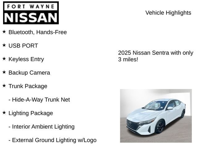 New 2025 Nissan Sentra SV w/ Trunk Package image 8