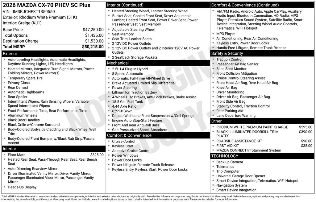 New 2026 MAZDA CX-70 SC Plus image 33