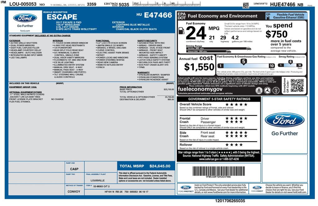 Used 2017 Ford Escape S image 33
