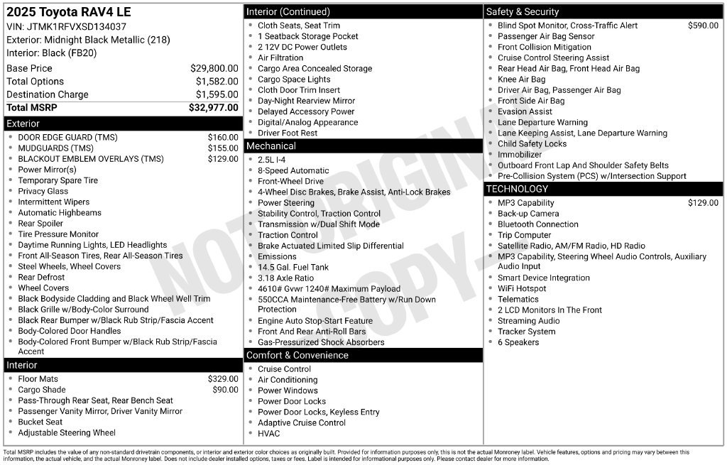Certified 2025 Toyota RAV4 LE FWD image 34