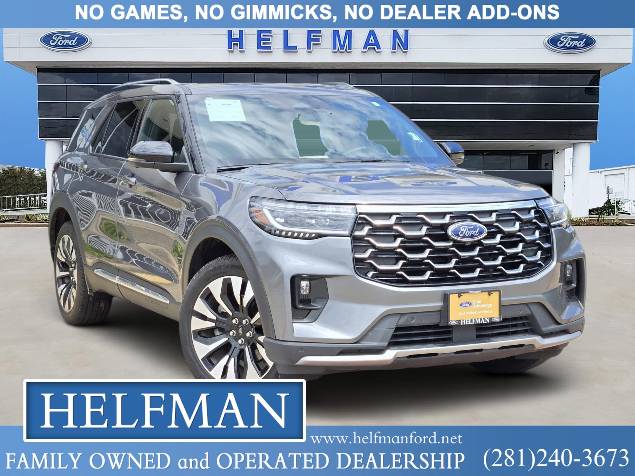 Certified 2025 Ford Explorer Platinum w/ LUX Leather Package