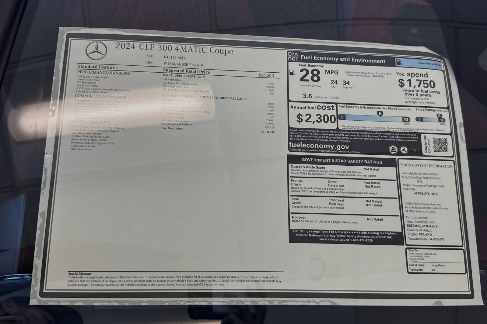 New 2024 Mercedes-Benz CLE 300 4MATIC Coupe image 19