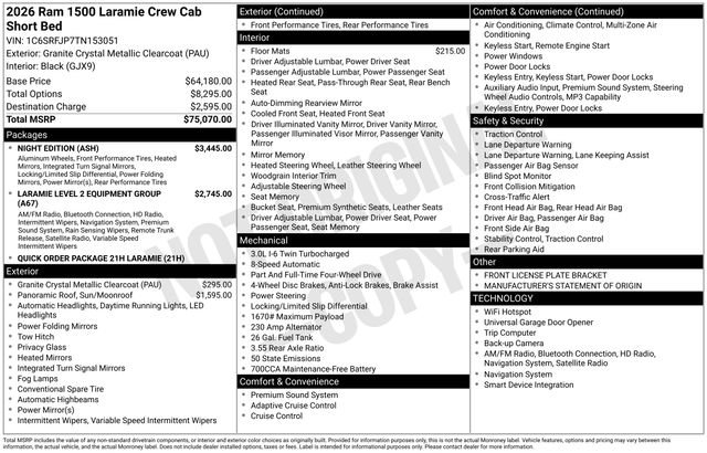New 2026 RAM 1500 Laramie w/ Night Edition image 30
