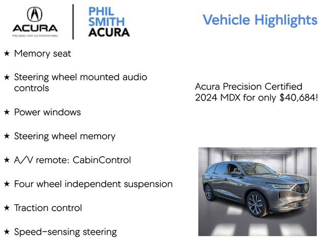 Certified 2024 Acura MDX FWD w/ Technology Package image 13