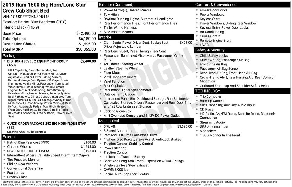 Certified 2019 RAM 1500 Big Horn AWD/4WD image 39