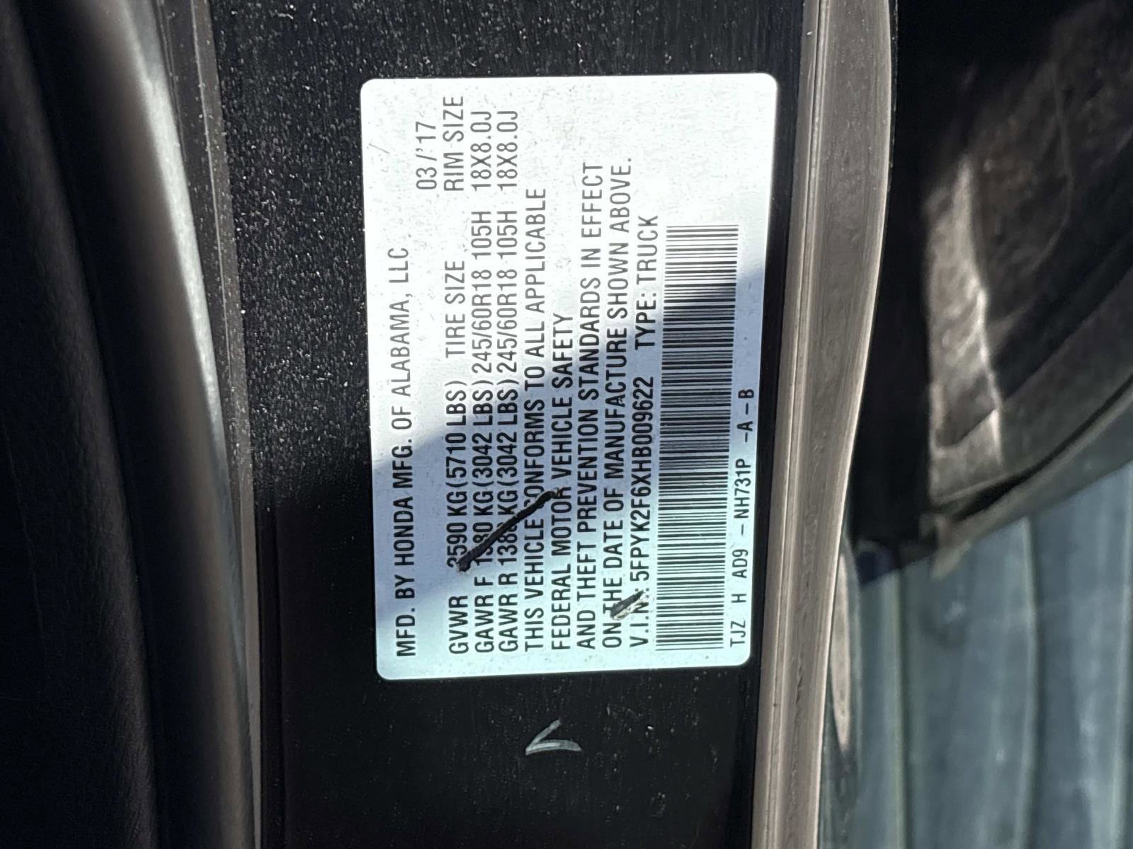 Used 2017 Honda Ridgeline RTL-T image 31