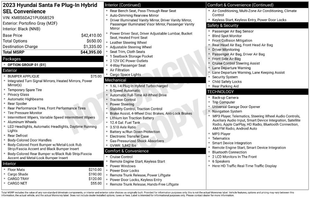 Certified 2023 Hyundai Santa Fe SEL Convenience AWD/4WD image 30