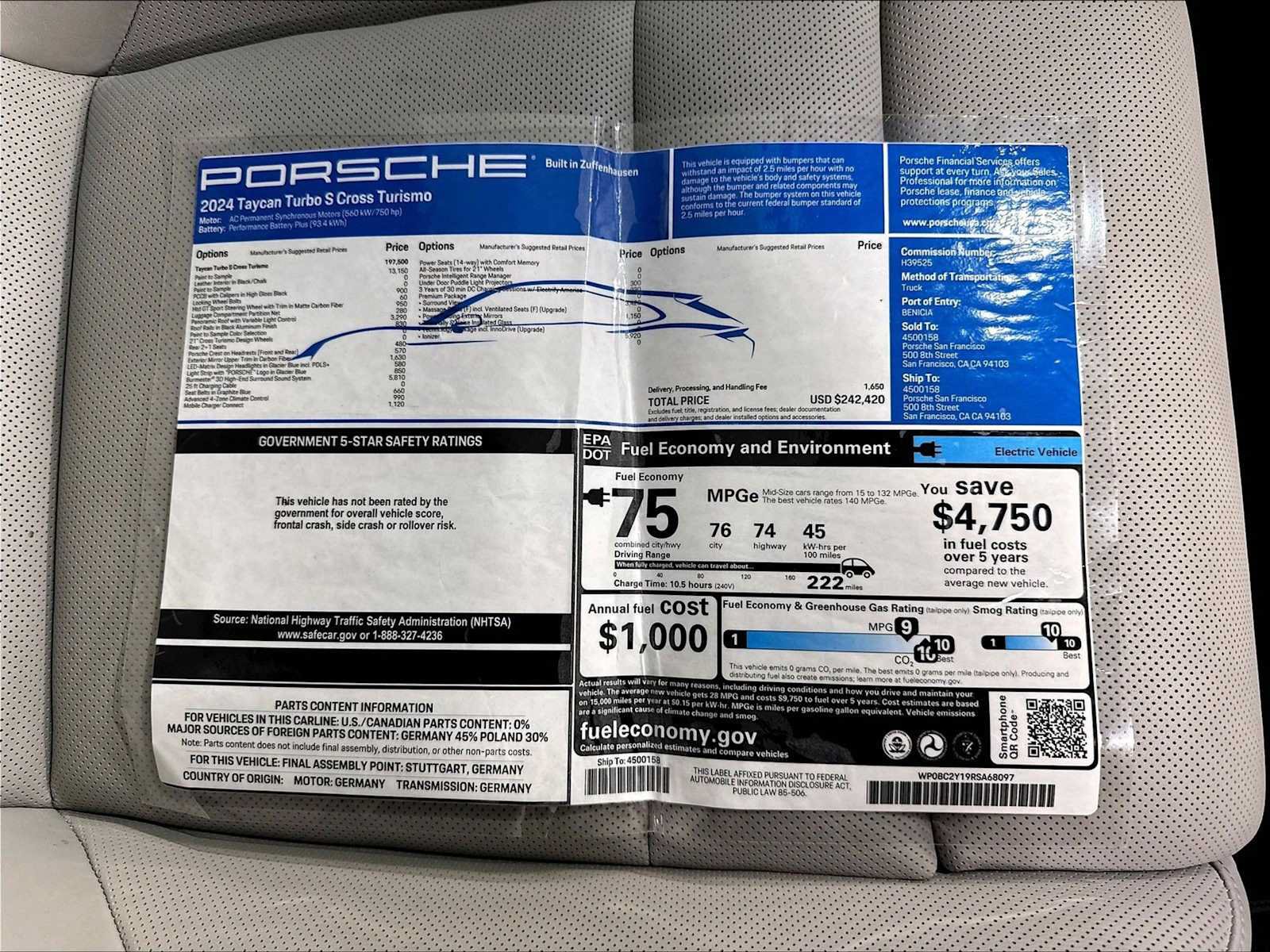 Used 2024 Porsche Taycan Turbo S AWD/4WD image 42