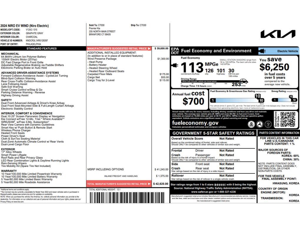 Used 2024 Kia Niro Wind w/ Wind Preserve Package image 2