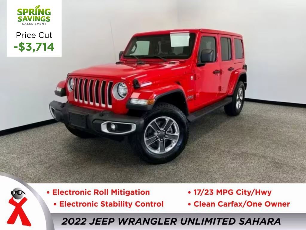 Used 2022 Jeep Wrangler Unlimited Sahara w/ Cold Weather Group image 1