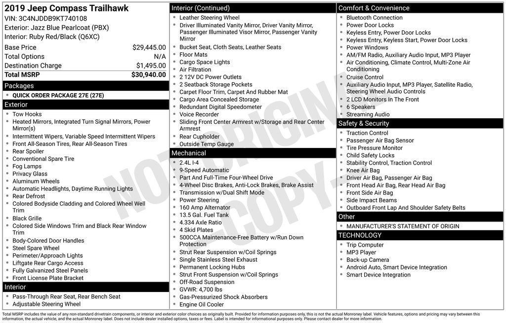 Used 2019 Jeep Compass Trailhawk image 28