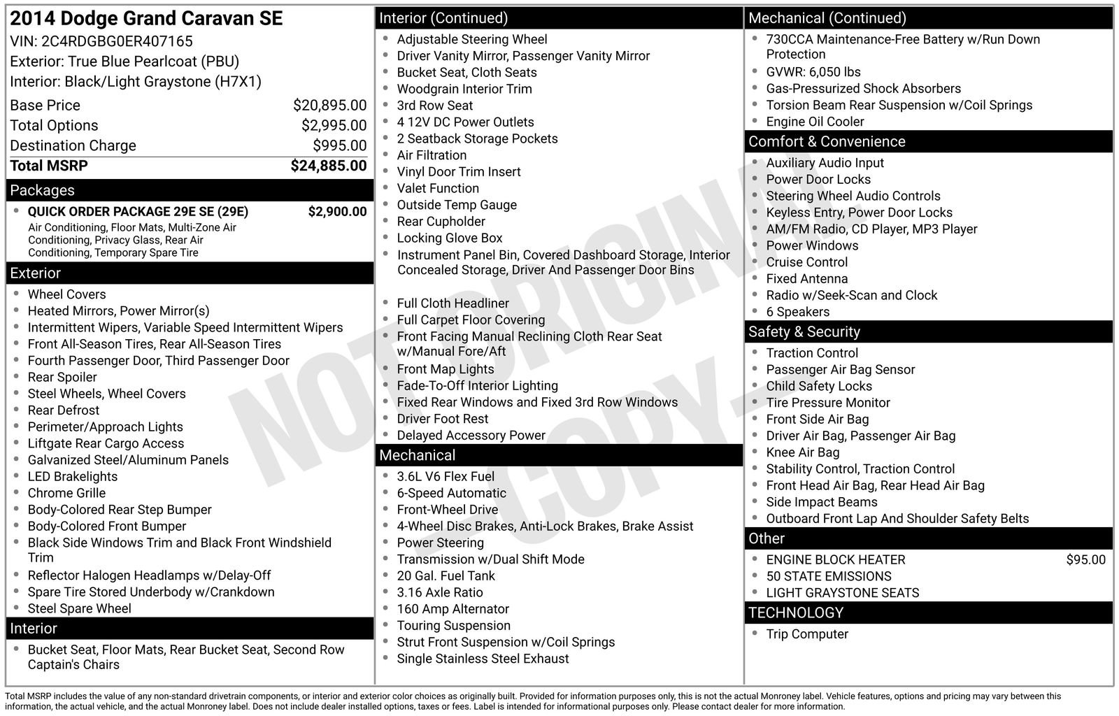 Used 2014 Dodge Grand Caravan SE w/ Quick Order Package 29E SE image 63