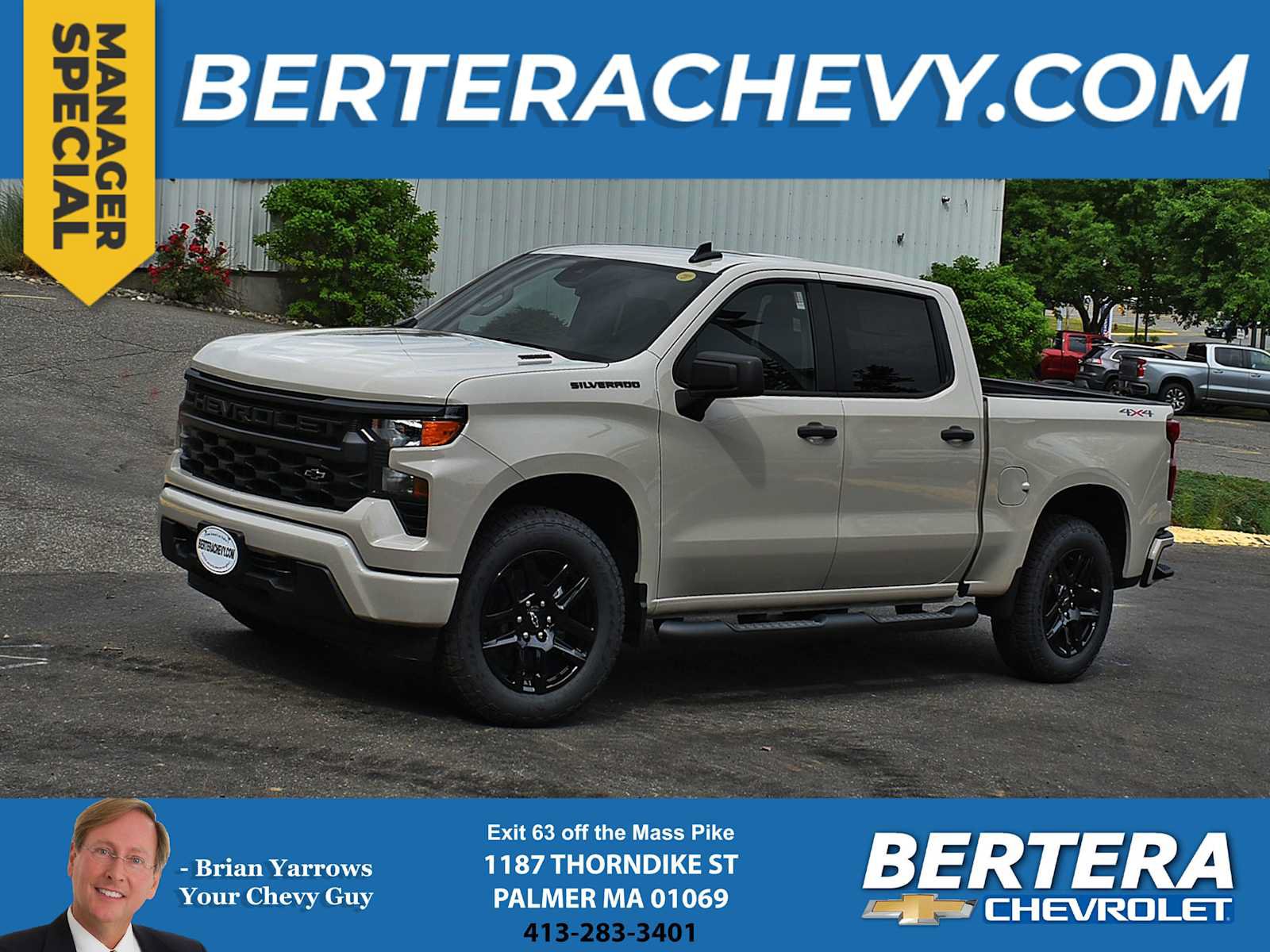 New 2026 Chevrolet Silverado 1500 Custom w/ Turbomax Blackout Package AWD/4WD image 1
