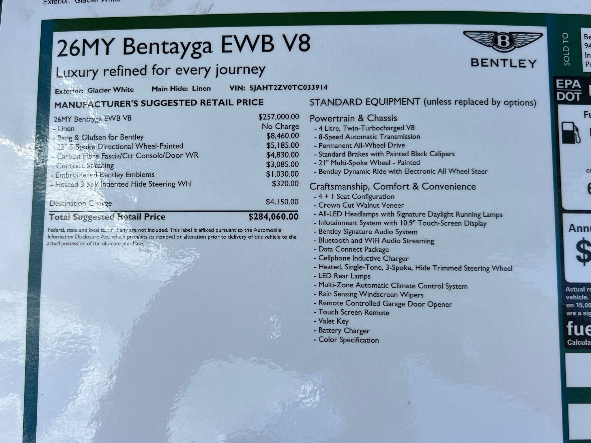 New 2026 Bentley Bentayga Extended Wheelbase AWD/4WD image 49