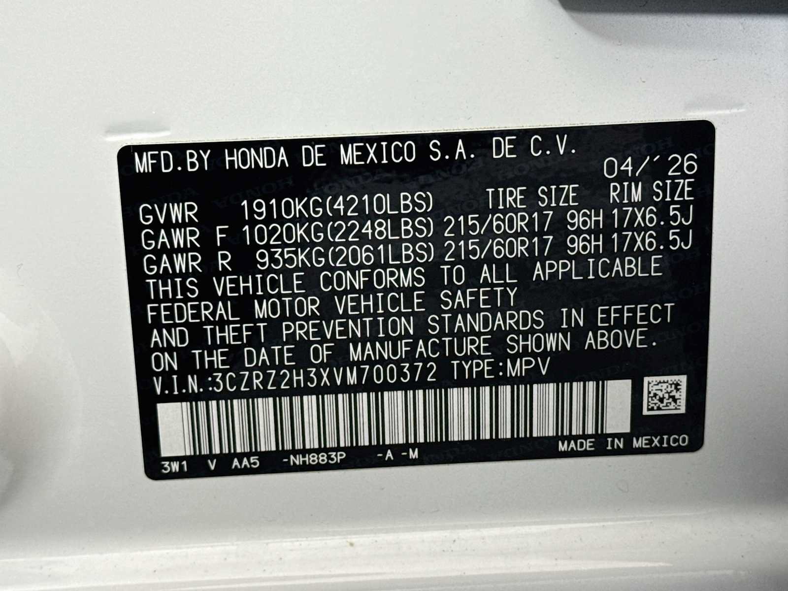 Certified 2027 Honda HR-V LX image 29