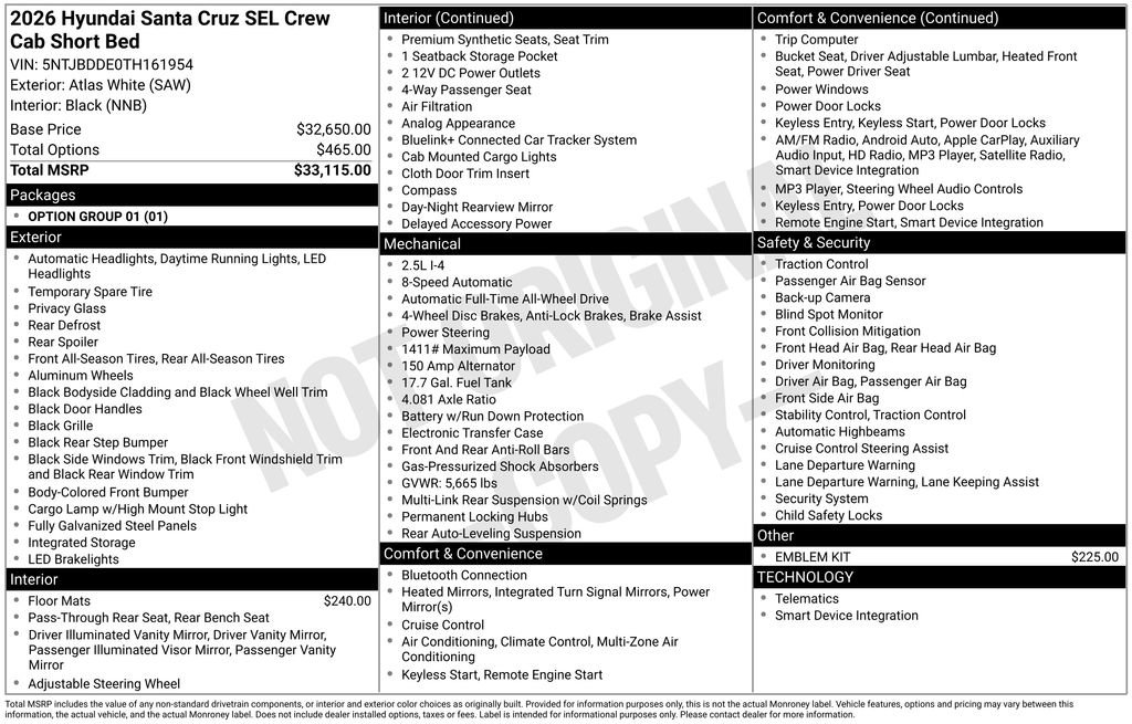 New 2026 Hyundai Santa Cruz SEL image 39
