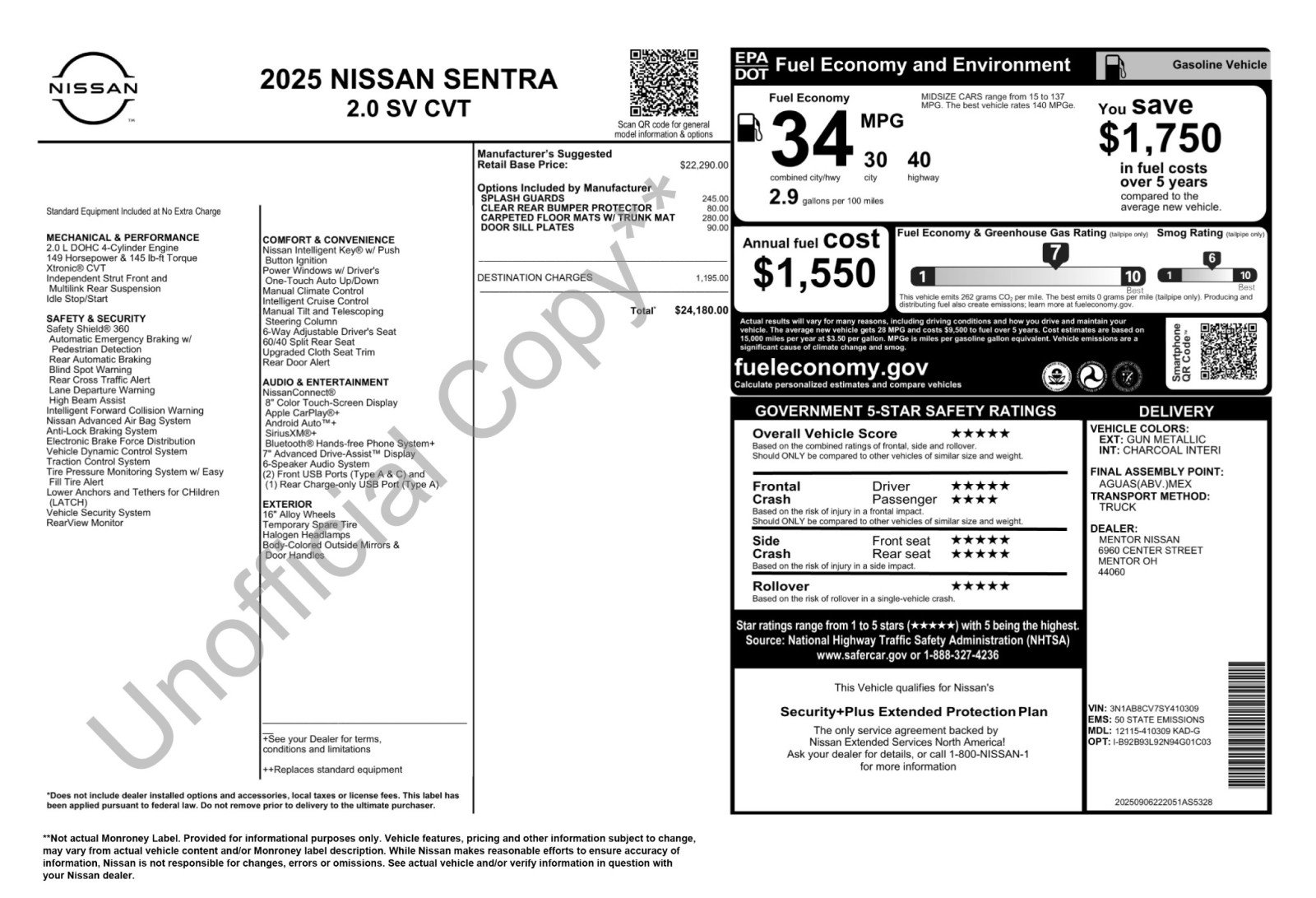 Used 2025 Nissan Sentra SV FWD image 48