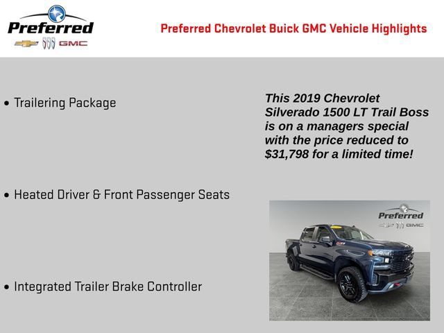 Used 2019 Chevrolet Silverado 1500 LT Trail Boss w/ Convenience Package AWD/4WD image 2