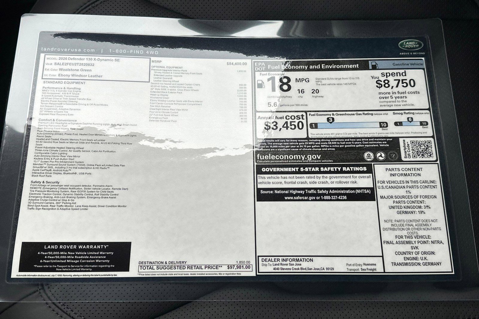 New 2026 Land Rover Defender 130 X-Dynamic SE image 30