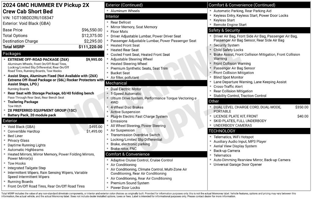 New 2024 GMC Hummer EV 2X w/ Extreme Off-Road Package AWD/4WD image 27