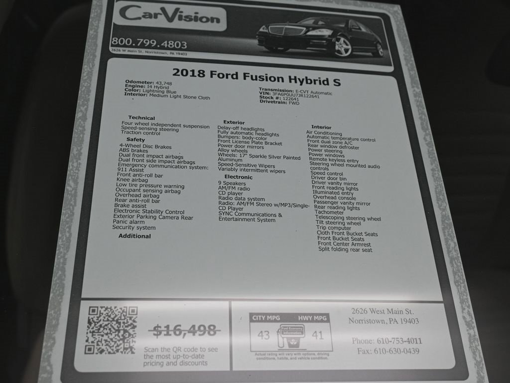 Used 2018 Ford Fusion S image 33