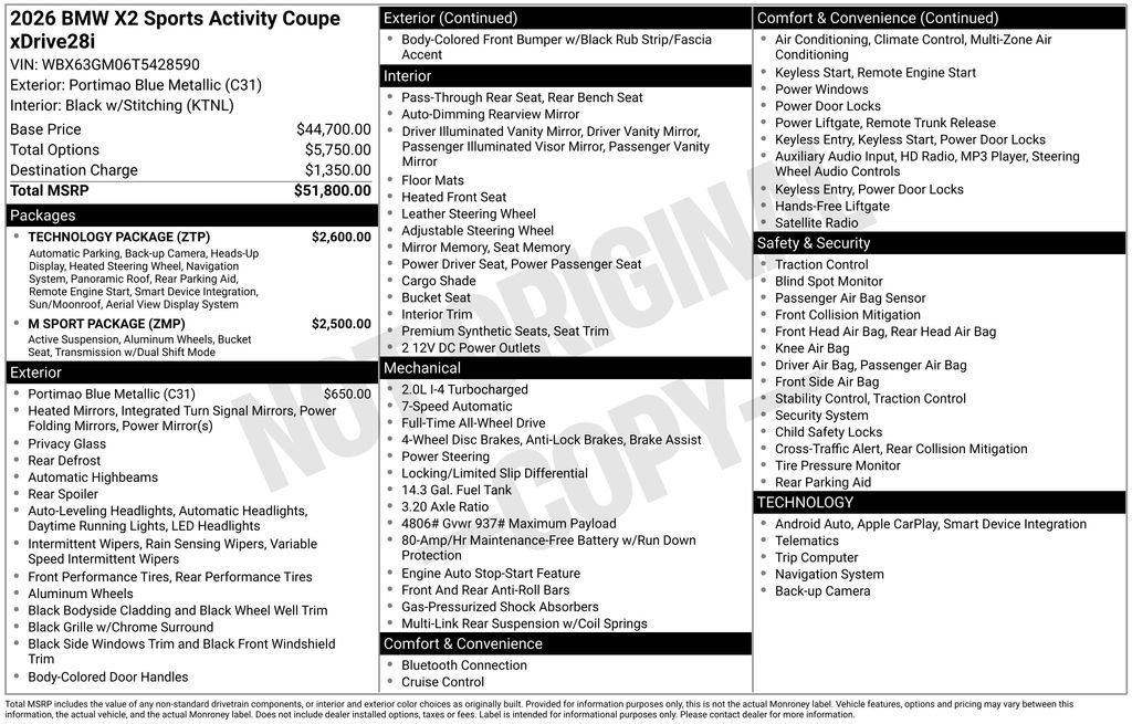 New 2026 BMW X2 xDrive28i w/ Technology Package image 2