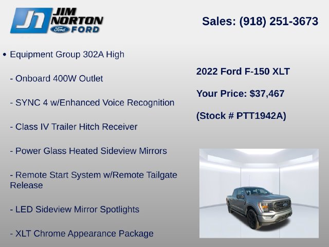 Certified 2022 Ford F150 XLT w/ Equipment Group 302A High AWD/4WD image 8