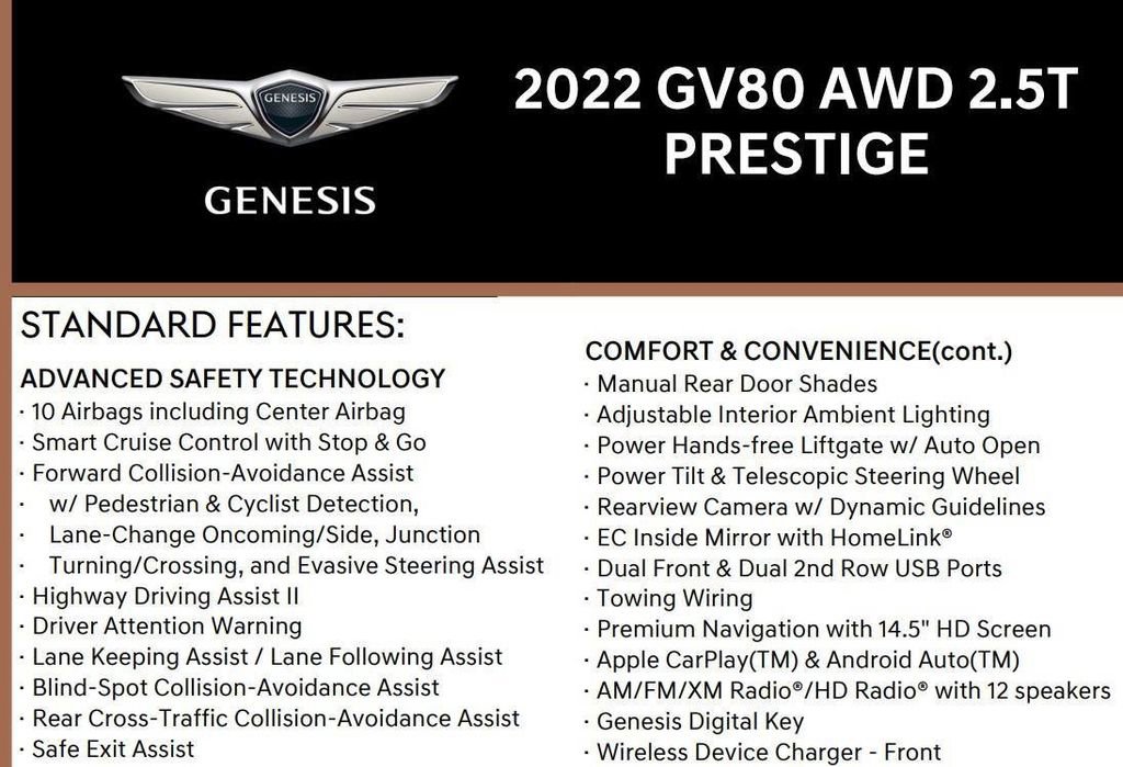 Used 2022 Genesis GV80 2.5T w/ Prestige Package 04 image 19