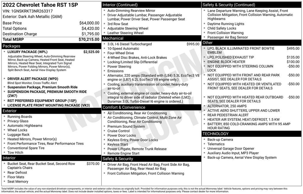 Used 2022 Chevrolet Tahoe RST w/ Luxury Package image 2